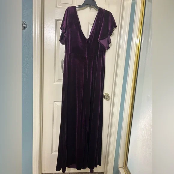 Faeriesty Purple Dress 24W velvet prom holiday formal party NWT - Picture 2 of 9